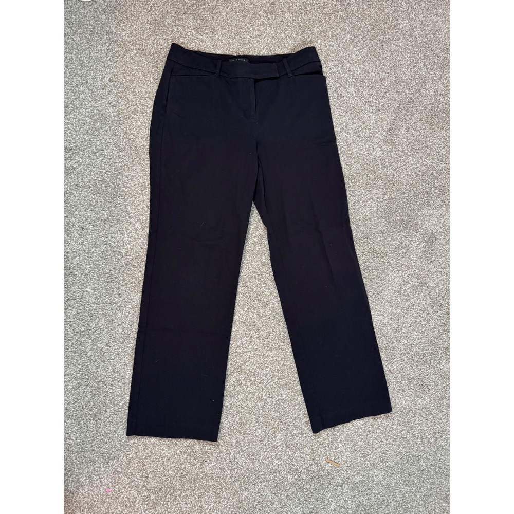 Talbots Signature Straight Leg Pants Black Cotton Blend Dress Trousers Size 10